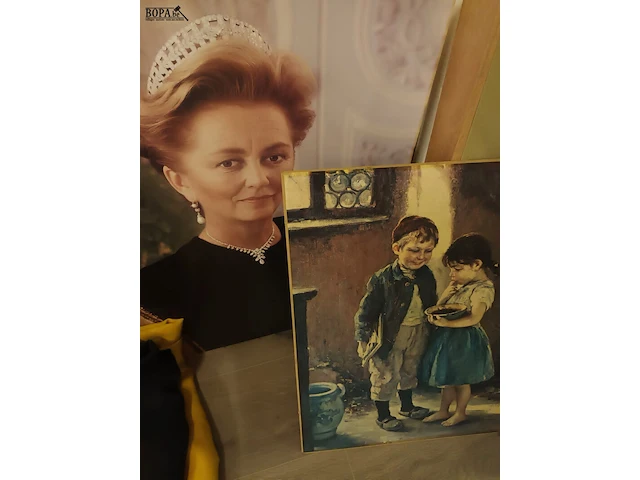 Lot 290 - vlaggen, kader en foto’s. 7 stuks - afbeelding 4 van  4