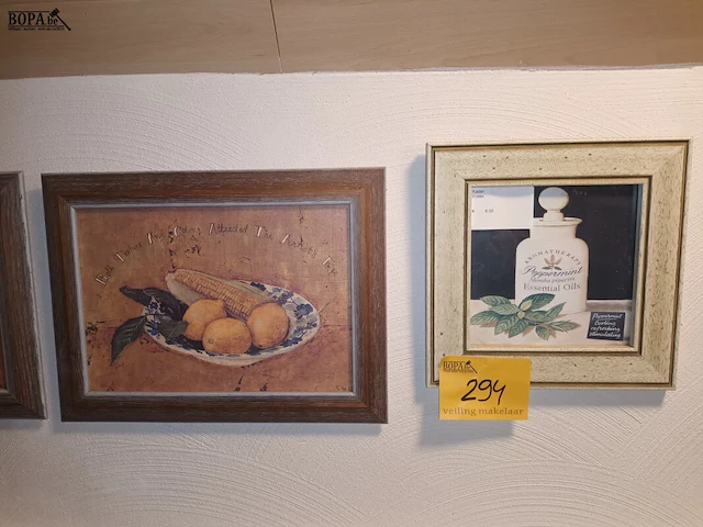 Lot 294 - kaders voor de keuken. 5 stuks - afbeelding 3 van  4