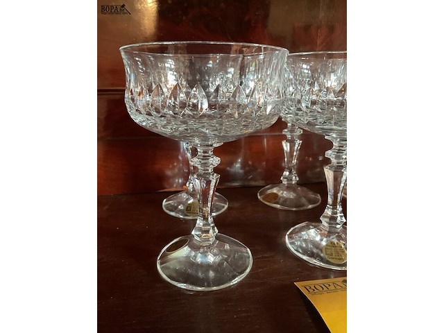 Lot 299 - kristallen glazen coupes germany, 6 stuks - afbeelding 3 van  3