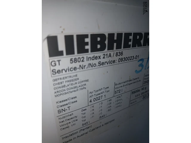 Lot 3 - diepvrieskist liebherr - afbeelding 4 van  4