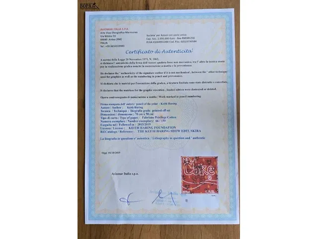 Lot 3 - litho keith haring andy mouse - afbeelding 7 van  7