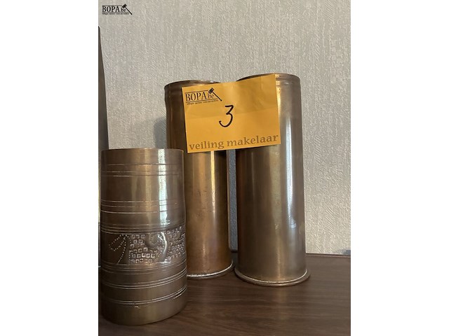 Lot 3 - obussen, 3 stuks, inscriptie 1914 - afbeelding 1 van  6