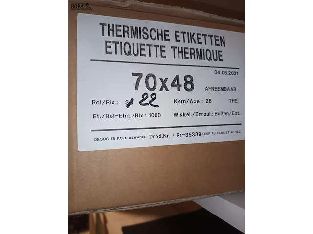 Lot 306 - rollen thermische etiketten. 30 stuks - afbeelding 3 van  3
