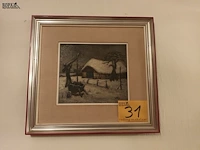 Lot 31 - kader met sneeuwlandschap - afbeelding 1 van  4