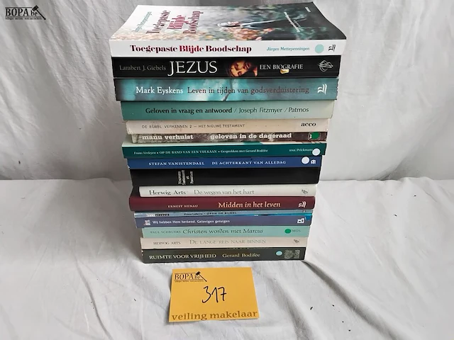 Lot 317 - lot boeken, religie leven god, stapel - afbeelding 1 van  1