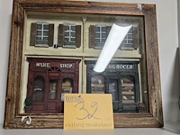Lot 32 - wine shop en green grocer 3 d in kader - afbeelding 1 van  4