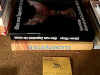 Lot 321 - koffietafelboeken jugendstil/glas, 2 stuks