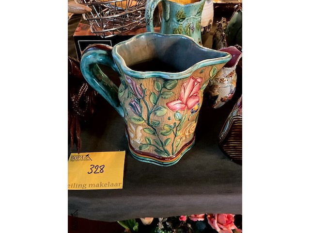 Lot 328 - kan met bloemen gemerkt - afbeelding 2 van  5