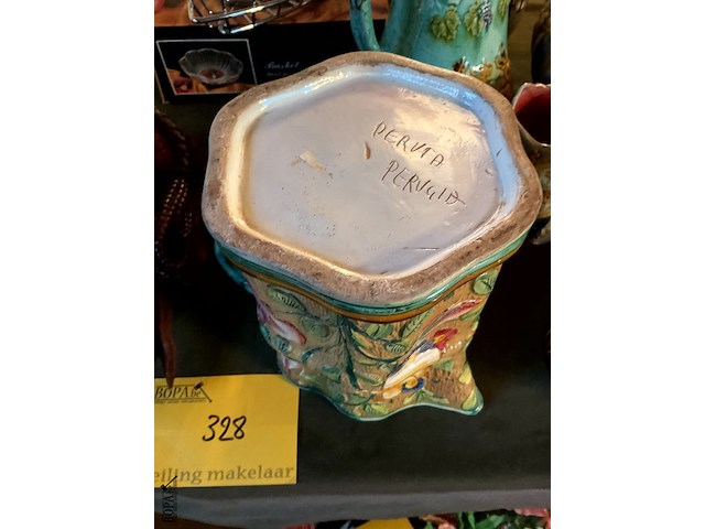 Lot 328 - kan met bloemen gemerkt - afbeelding 5 van  5