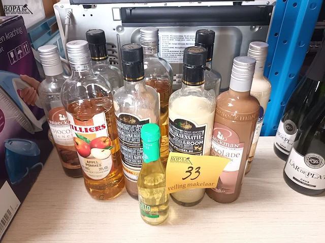 Lot 33 - flessen jenever. 9 stuks - afbeelding 1 van  4