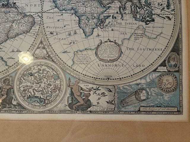 Lot 34 - kader wereldkaart - afbeelding 3 van  3