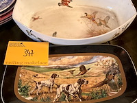 Lot 347 - jachttaferelen braadslede/ schaal, 2 stuks - afbeelding 1 van  2