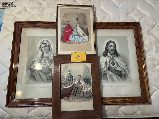 Lot 35 - kaders mode en religieus, 4 stuks - afbeelding 1 van  6
