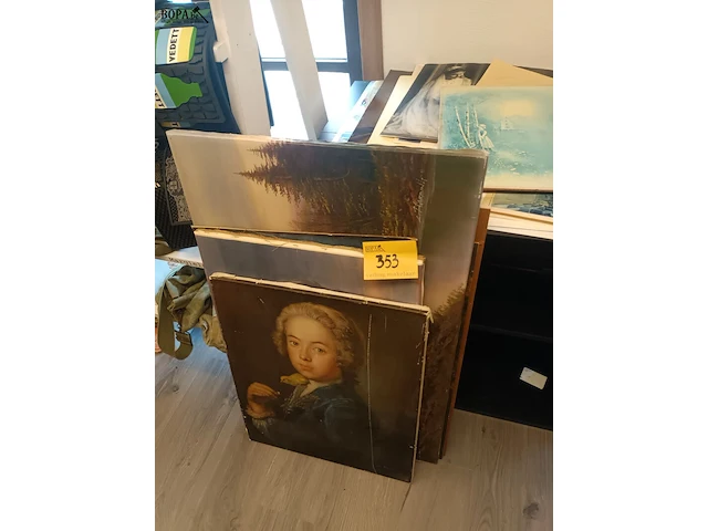 Lot 353 - schilderijen en tekeningen. 25 stuks - afbeelding 1 van  6