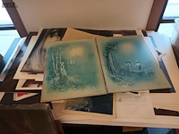 Lot 353 - schilderijen en tekeningen. 25 stuks - afbeelding 2 van  6