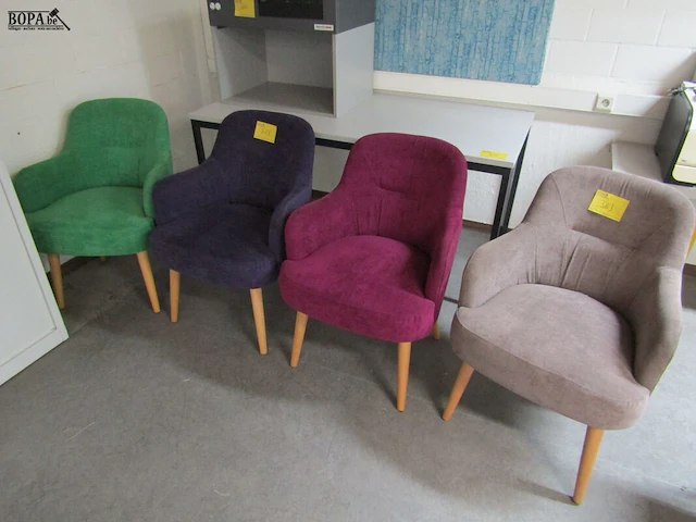 Lot 363 - kuipzetels. 4 stuks - afbeelding 1 van  5