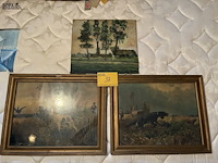 Lot 37 - kaders natuur en jachttafereel, 3 stuks - afbeelding 1 van  5