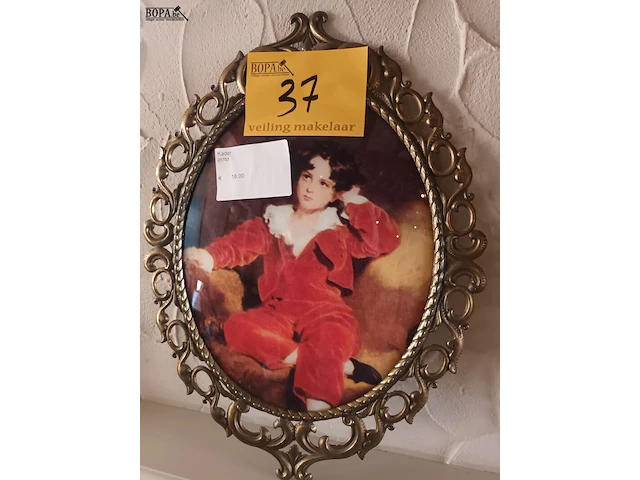 Lot 37 - prent in sierlijke lijst. 2 stuks - afbeelding 2 van  4