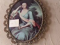 Lot 37 - prent in sierlijke lijst. 2 stuks - afbeelding 3 van  4