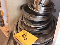 Lot 370 - inox schalen en kommen. 18 stuks - afbeelding 3 van  3