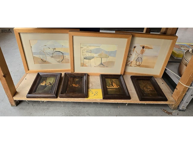 Lot 38 - set oude kadertjes en moderne kadertjes - afbeelding 1 van  5