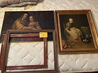 Lot 39 - kaders, 2 stuks met 2 houten omlijstingen, 4 stuks in totaal - afbeelding 1 van  4