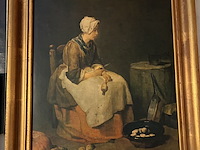 Lot 39 - kaders, 2 stuks met 2 houten omlijstingen, 4 stuks in totaal - afbeelding 3 van  4