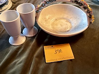 Lot 392 - schaaltje met 2 bekers l'hirondelle, 3 stuks - afbeelding 1 van  6