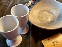 Lot 392 - schaaltje met 2 bekers l'hirondelle, 3 stuks - afbeelding 3 van  6