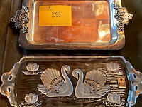 Lot 393 - verzilverde en kristallen schalen, 2 stuks - afbeelding 2 van  6