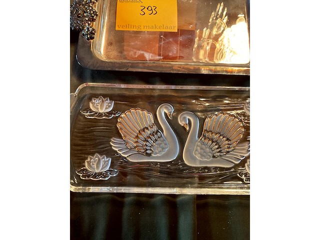 Lot 393 - verzilverde en kristallen schalen, 2 stuks - afbeelding 4 van  6