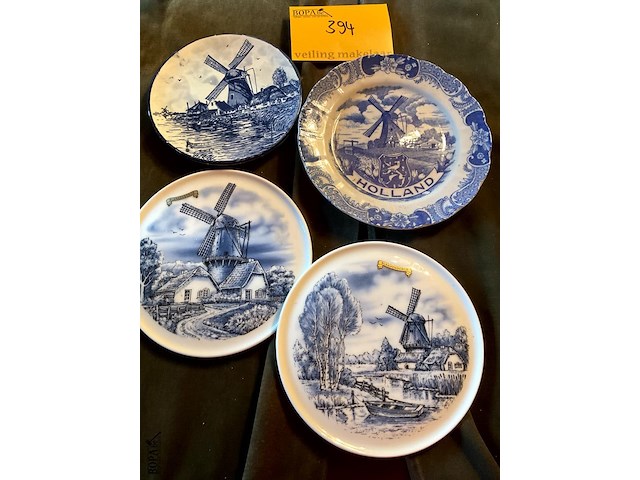 Lot 394 - hollandse bordjes delft, 4 stuks - afbeelding 2 van  5