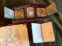 Lot 399 - expo 58 tegeltje/kerkboekje/kapelletje hout, 3 stuks - afbeelding 4 van  5