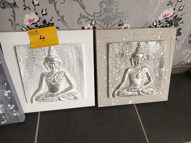Lot 4 - kader boeddha. 3 stuks - afbeelding 3 van  3