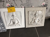Lot 4 - kader boeddha. 3 stuks - afbeelding 3 van  3