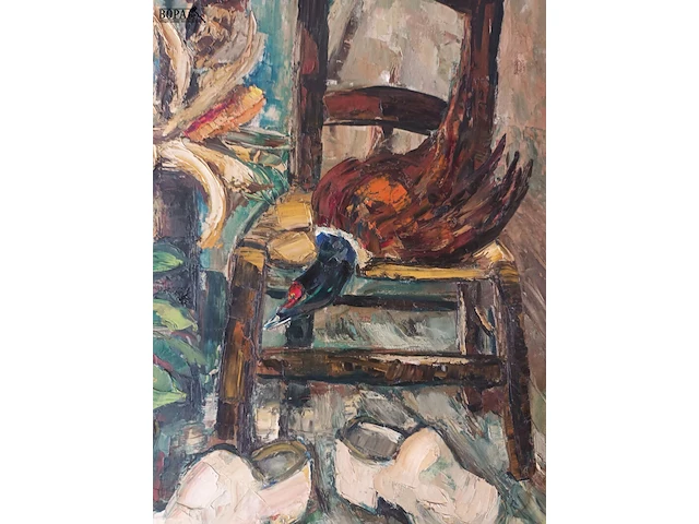 Lot 40 - schilderij met fazant - afbeelding 3 van  5