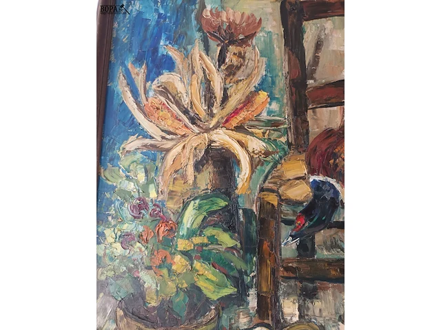 Lot 40 - schilderij met fazant - afbeelding 4 van  5