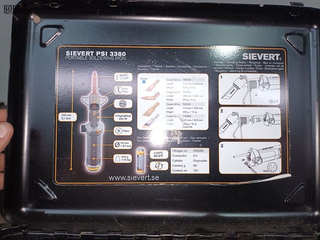 Lot 40 - soldeerbout sievert in koffer - afbeelding 2 van  2