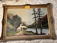 Lot 41 - schilderij huis in de bergen - afbeelding 1 van  7