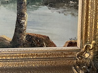 Lot 41 - schilderij huis in de bergen - afbeelding 2 van  7