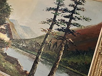 Lot 41 - schilderij huis in de bergen - afbeelding 3 van  7