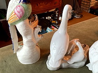 Lot 418 - porseleinen beeldjes italiaans zwanen /vogels, 3 stuks - afbeelding 3 van  5