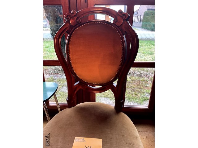 Lot 425 - stoel met fluweel bekleed - afbeelding 5 van  7