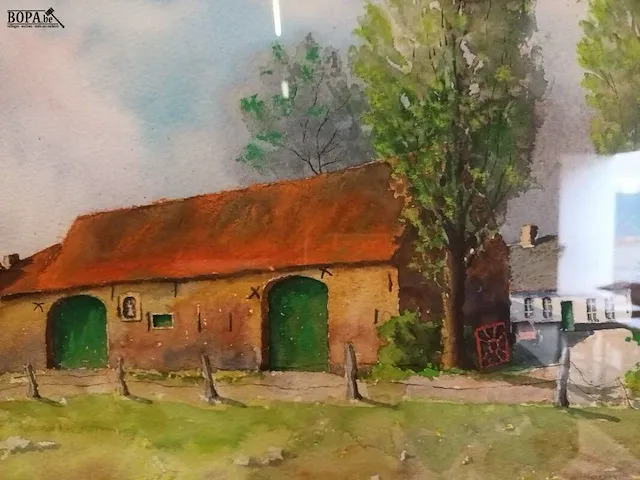 Lot 43 - schilderij hoeve - afbeelding 3 van  3