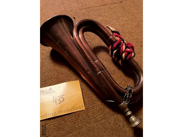 Lot 435 - militaire trompet klaroen koper - afbeelding 2 van  4