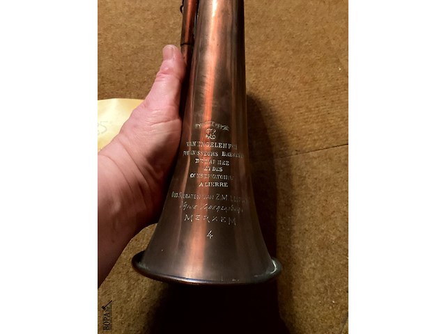 Lot 435 - militaire trompet klaroen koper - afbeelding 3 van  4