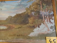 Lot 45 - schilderij landschap - afbeelding 5 van  5