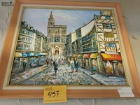 Lot 457 - schilderij winkelstraat - afbeelding 1 van  3