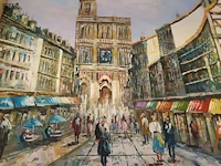 Lot 457 - schilderij winkelstraat - afbeelding 2 van  3