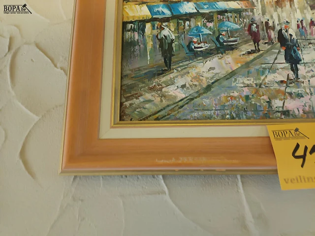 Lot 457 - schilderij winkelstraat - afbeelding 3 van  3